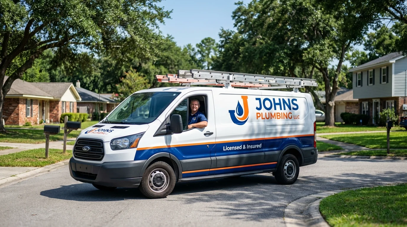 Johns Plumbing LLC service van in San Ysidro, NM