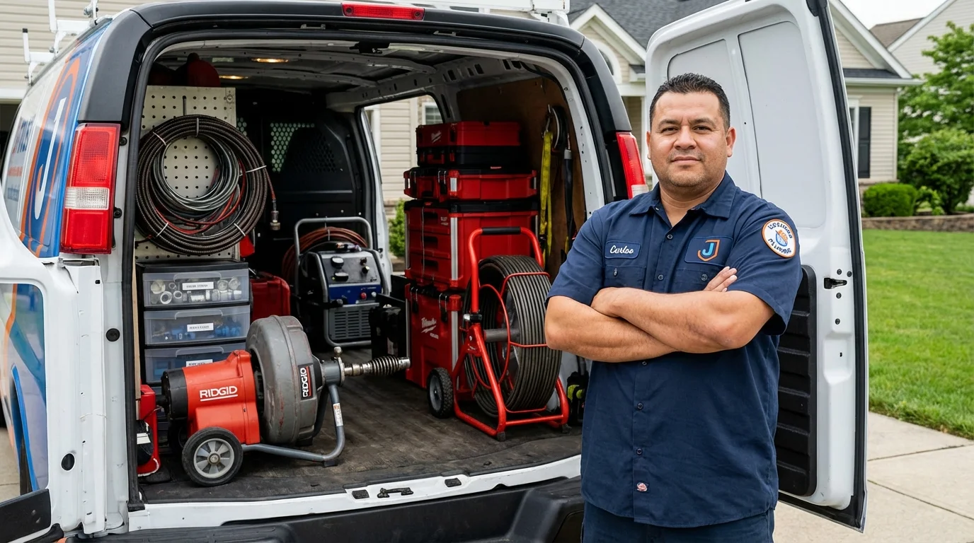 Professional drain cleaning equipment and Johns Plumbing LLC plumber in San Ysidro