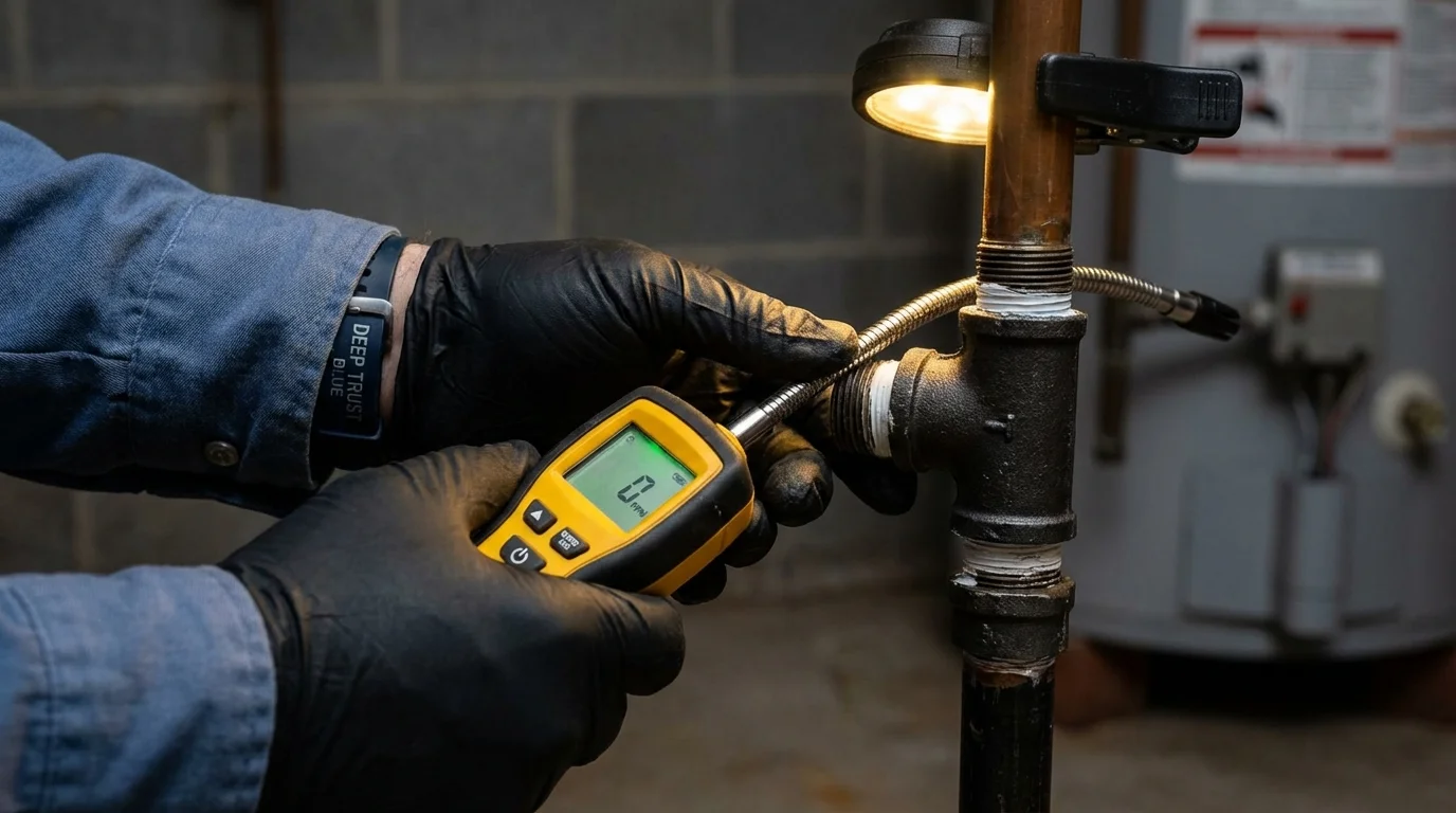 Gas leak detection with electronic sniffer by Johns Plumbing LLC in San Ysidro